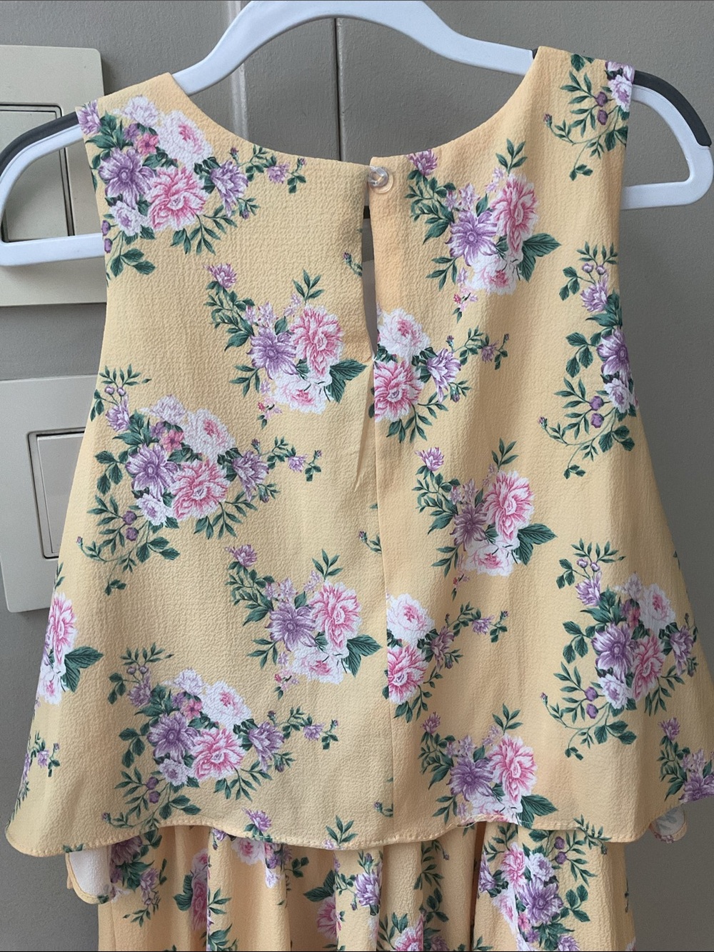 Rare Editions Yellow Floral Midi Skirt with Pink Rose Print - Picture 6 of 8